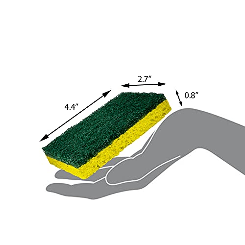 Amazon Basics Cleaning Sponges, Multipurpose, Heavy Duty Scrub Sponges, Yellow/Green, 6-Pack