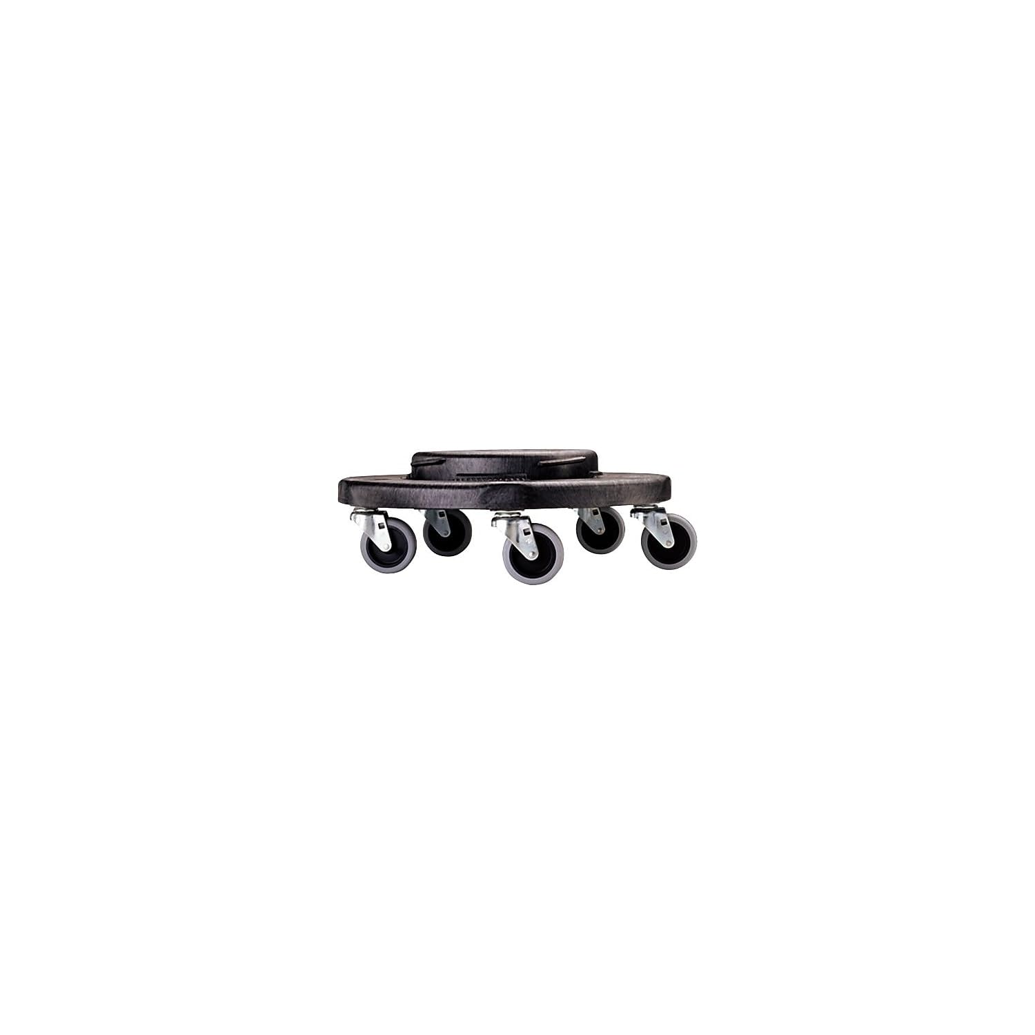 Rubbermaid Commercial Products BRUTE Dolly Black Fits 20 gallon, 32 gallon, 44 gallon, and 55 gallon BRUTE Containers, for Restaurants/Back of House/Offices/Warehouses/Airports/Commercial Environments