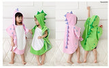 Maleroads Soft Cotton Baby Bath Towel Beach Towel Bathrobe for Kids 0-4 Years (Green Dinosaur, 21.545inch)