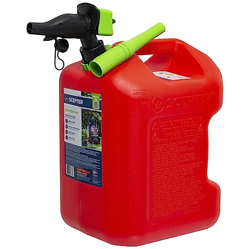 Scepter FR1G252 Fuel Container with Spill Proof Smart Control Spout with Bonus Spout Extender, Red Gas Can, 2 Gallon