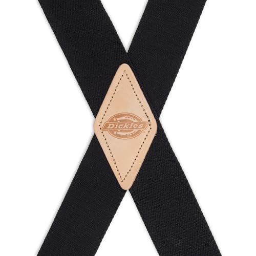 Dickies mens 1-1/4 Solid Straight Clip apparel suspenders, Black, One Size US