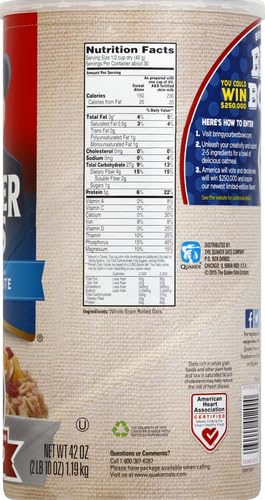 Quaker, Quick 1 Minute Whole Grain Oats, 42 Oz