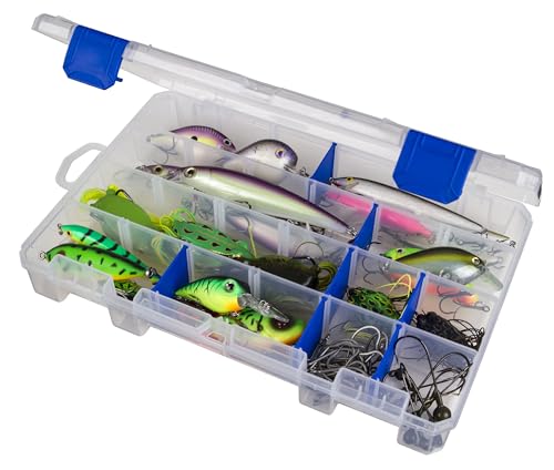 Flambeau Outdoors 4007 Tuff Tainer Fishing Tackle Box with Zerust Anti-Rust Dividers - Includes 12 Dividers, 24 Compartments, Clear Fishing Lure Organizer
