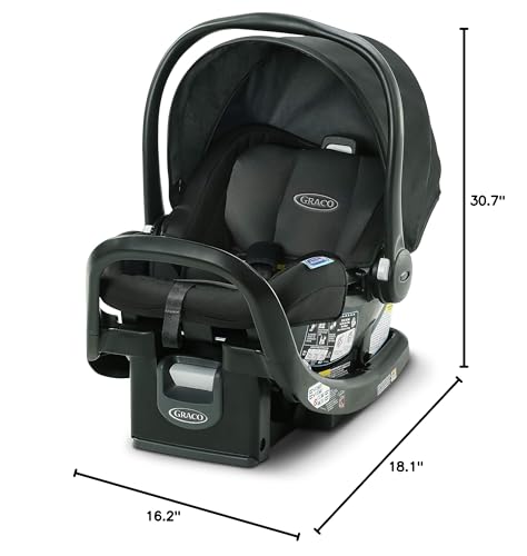 Graco SnugFit 35 Infant Car Seat with Simply Safe Adjust Harness System | Baby Car Seat with Anti Rebound Bar, Gotham