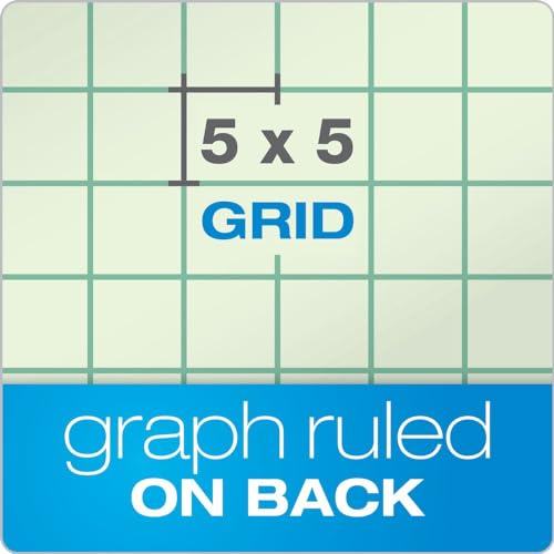 TOPS Engineering Computation Pad, 8-1/2" x 11", Glue Top, 5 x 5 Graph Rule on Back, Green Tint Paper, 3-Hole Punched, 100 Sheets (35500)