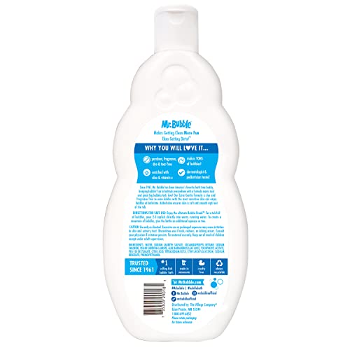 Mr. Bubble Extra Gentle Bubble Bath - Hypoallergenic, Tear Free Bubble Bath Solution Perfect for Sensitive Skin (Pack of 2 Bottles, 16 fl oz Each)