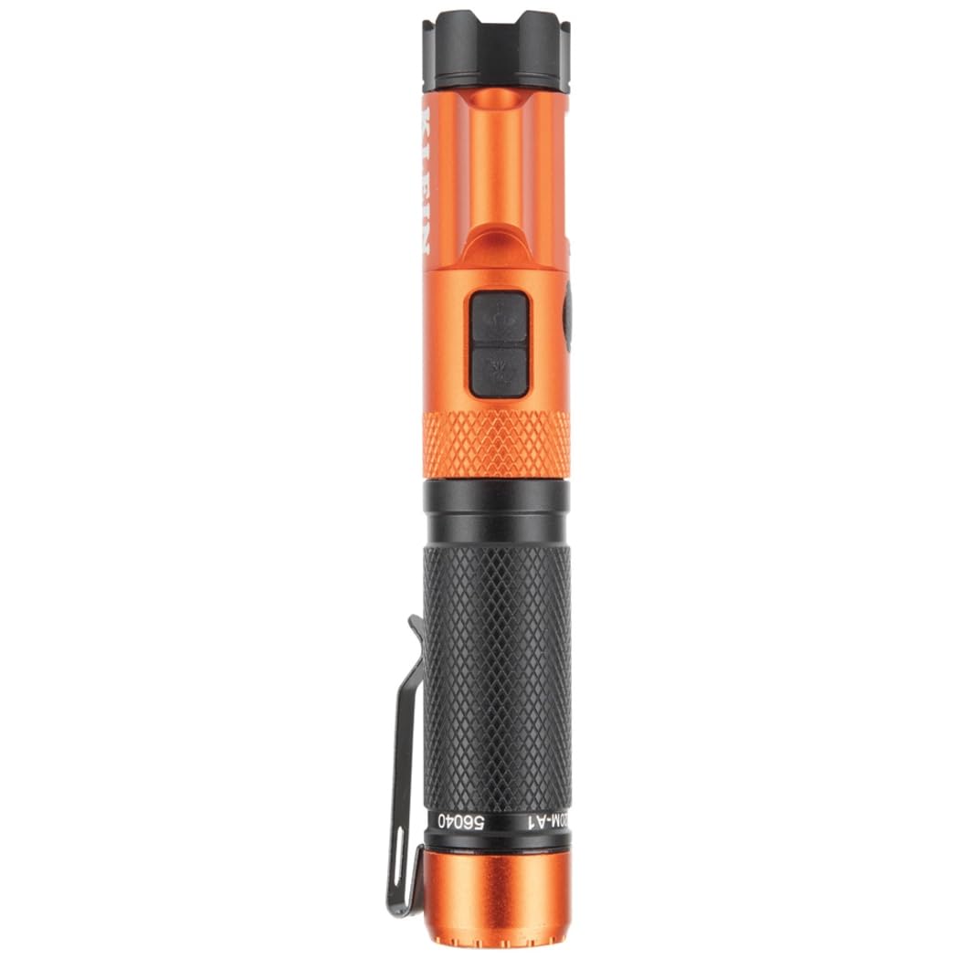 Klein Tools 56040 Magnetic LED Flashlight, 350 Lumen Rechargeable Flashlight, Twist Focus, Laser Pointer, Hands-Free, USB Charging Cable, for Work and Outdoor