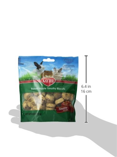 Kaytee Timothy Biscuits Baked Treat for Pet Guinea Pigs, Rabbits & Other Small Animals, Apple, 4 oz