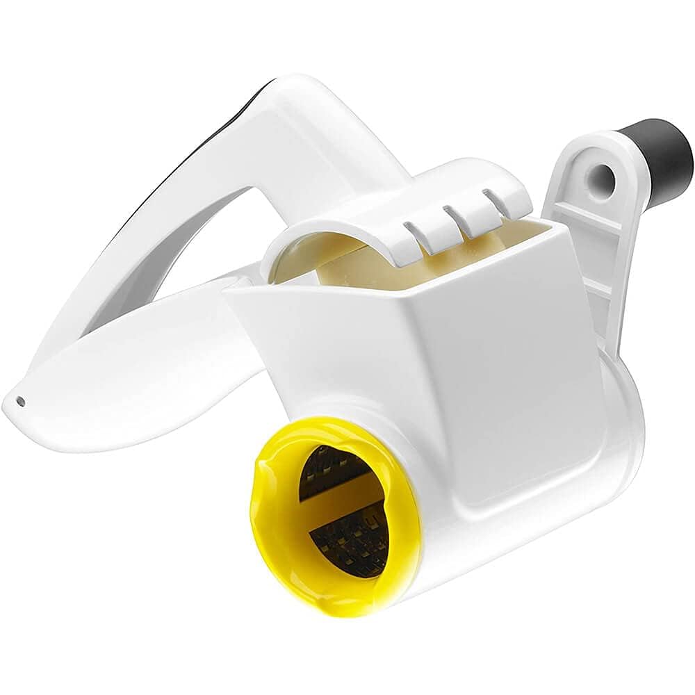 Zyliss Classic Rotary Cheese Grater - NSF Restaurant Certified Handheld Cheese Grater - Rotary Grater for Hard Cheese, Chocolate & More - Grater with Comfortable Handle & Easy-to-Clean Drum - White