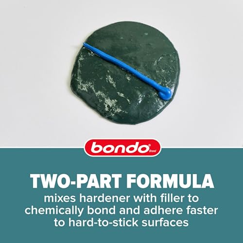 3M Bondo Short Strand Fiberglass Reinforced Filler 1.37 LB (621 g) with Bondo Cream Hardener 0.5 oz (14g), Repair Holes Up To 0.5 IN, Waterproof (SS-PT-ES)
