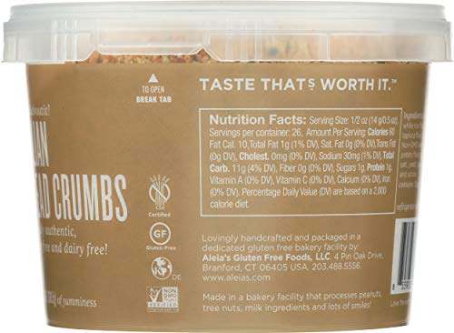 ALEIAS GLUTEN FREE BAKERY Italian Bread Crumbs, 13 OZ