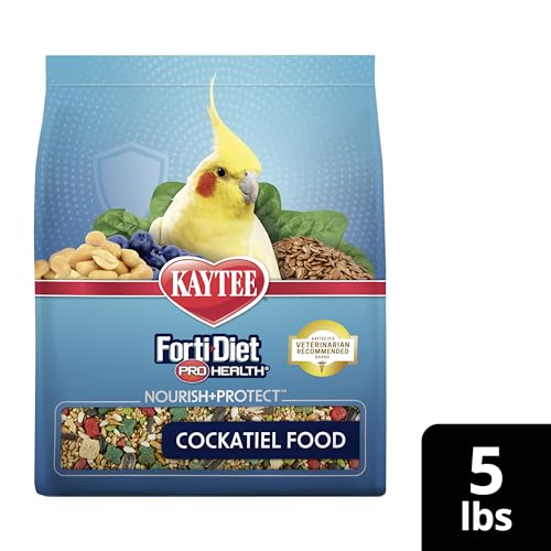 Kaytee Forti-Diet Pro Health Nourish+Protect Cockatiel Food, Comprehensive Nutrition Backed by Science, Digestive Health, Immune Support, 5 pounds