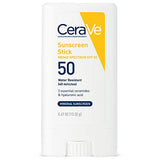 CeraVe Mineral Sunscreen Stick SPF 50 | Broad Spectrum SPF + Hyaluronic Acid + Ceramides | Titanium Dioxide & Zinc Oxide Sunscreen | 100% Mineral Face Sunscreen Stick | Fragrance Free & Oil Free