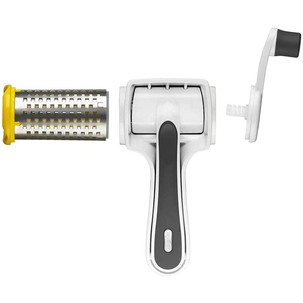 Zyliss Classic Rotary Cheese Grater - NSF Restaurant Certified Handheld Cheese Grater - Rotary Grater for Hard Cheese, Chocolate & More - Grater with Comfortable Handle & Easy-to-Clean Drum - White