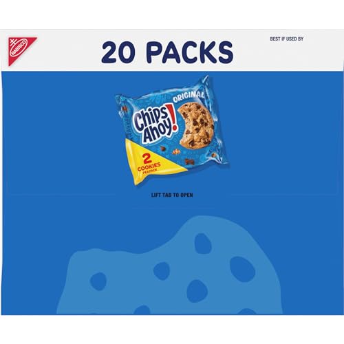 CHIPS AHOY! Original Chocolate Chip Cookies, 20 Snack Packs (2 Cookies Per Pack)