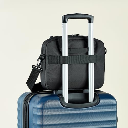 Amazon Basics Laptop Carrying Case with Shoulder Strap and Handle, Large Capacity, 15.6 in, Black