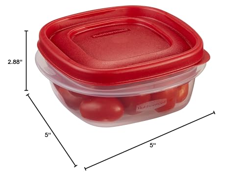 Rubbermaid Easy Find Lids Food Storage Containers, 1.25 Cup, Racer Red, 4-Piece Set