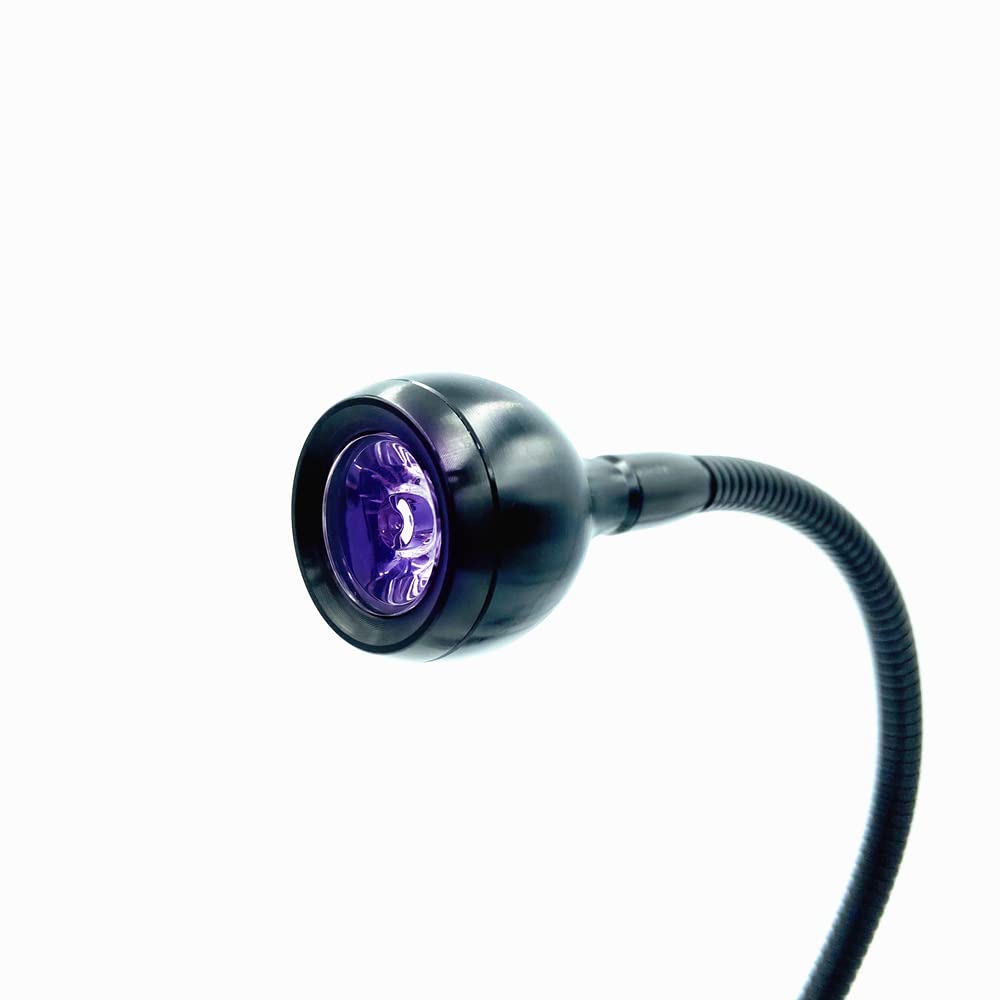 ZOELASS Upgraded Big Chip 395nm UV LED Black Light fixtures with Gooseneck and clamp for UV Gel Nail and Ultraviolet Curing, Portable Blacklight 5V USB Input (Black 2W)
