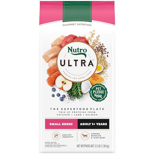 Nutro Ultra Adult Small Breed Dry Dog Food, Chicken, Lamb and Salmon Protein Trio, 12 lb. Bag