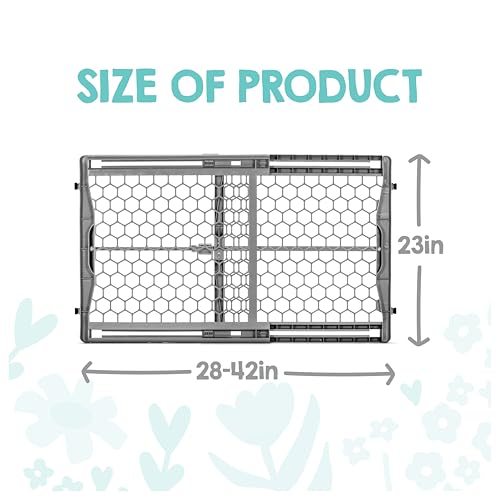 Regalo Easy Fit Plastic Adjustable Extra Wide Baby Gate, Award Winning Brand, 23 Inches Tall, Fits Openings Between 28 to 42 Inches, Pressure Mounted
