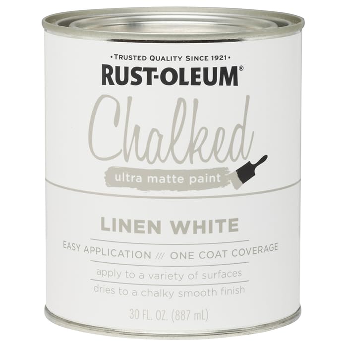 Rust-Oleum 1 qt Brands 285140 Linen White Chalked Ultra Matte Paint, 30 Fl Oz (Pack of 1)