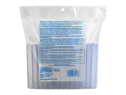 AdTech Crystal Clear Hot Glue Gun Sticks (W220-14ZIP50) – Full Size Hot Glue Sticks. All-purpose glue sticks for crafting, scrapbooking & more. 50 pieces. Length: 4” Diameter: .44”.