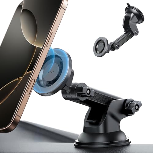 ESR Dashboard Magnetic Phone Holder for Car, Compatible with MagSafe Car Mount, Windshield Magnetic Car Mount for iPhone 16/15/14/13/12, Car Accessories, Charging Not Supported, Metallic Grey