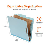 Amazon Basics Pressboard Classification File Folder with Fasteners, 2 Dividers, 2-Inch Expansion, Pack of 10, 12.17 x 10.67 Inch (Letter), Red