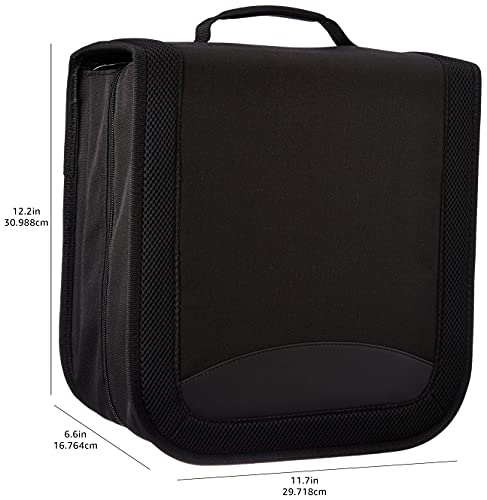 Amazon Basics Polyester CD/DVD Portable Storage Binder, 400-capacity, Black