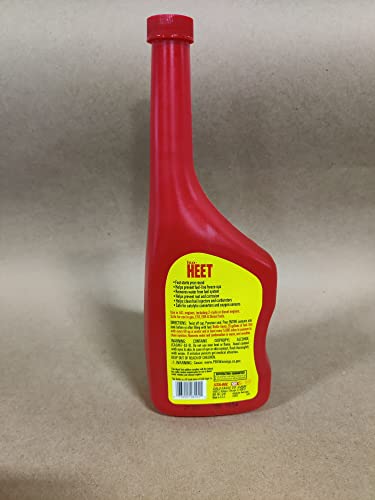 Heet Iso-HEET Water Remover And Premium Fuel Line Antifreeze + Injector Cleaner Helps Increase Gas Mileage Improves Engine Performance Year Round Performance, 12 fl. oz. (28202) , Red