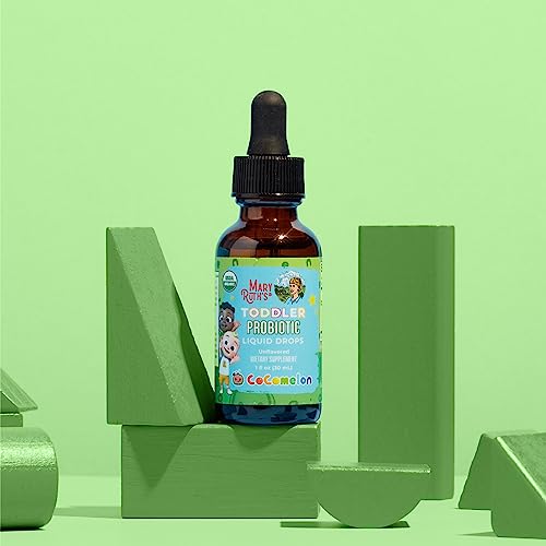 MaryRuth Organics Cocomelon Toddler Probiotic Liquid Drops | Kids Probiotics for Ages 1-3 | 5 Probiotic Strains | 150 Billion CFU Per Serving | USDA Organic | Sugar Free | Gluten Free | 1 Fl Oz