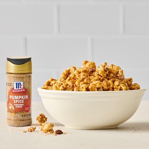 McCormick Finishing Sugar, Pumpkin Spice, Limited Edition, Sweet Blend of Warm Pumpkin Spices, The Perfect Finish for Cookies, Muffins, Pancakes, Bread, and More, 3.66 oz