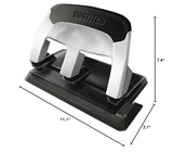 Bostitch Office EZ Squeeze Heavy Duty 3 Hole Punch, 40-Sheet Capacity, Use Less Force, Perfect for Home Office School Supplies, Sleek Design, Silver