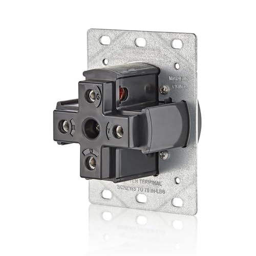 Leviton 50 Amp EV Charging Receptacle/Outlet, Heavy Duty, 1450R, Black