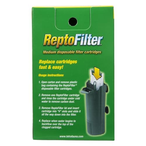 TetraFauna ReptoFilter Filter Cartridges, Size Medium, Filter Cartridge Refills, 3 Count