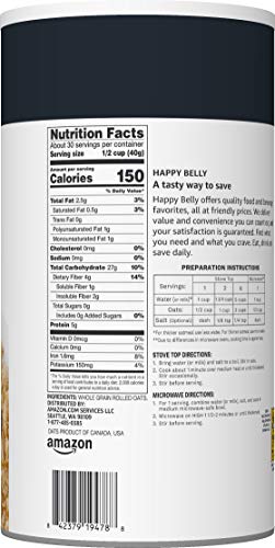 Amazon Saver, Quick Oats, 42 Oz (Previously Happy Belly, Packaging May Vary)