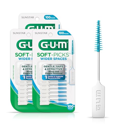 GUM Soft-Picks Original, Easy to Use Dental Picks for Teeth Cleaning and Gum Health, Disposable Interdental Brushes with Convenient Carry Case, Dentist Recommended Dental Picks, 320ct
