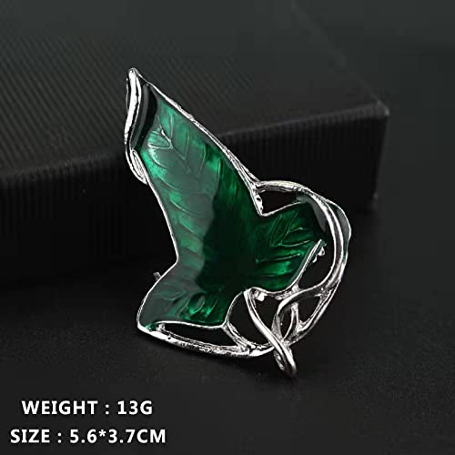 Alloy Elven Leaf Brooch Green Leaf Brooch Clasp Pin Elven Cloak Leaf Clasp Costume Accessory Movie Inspired Elven Green Leaf Pin Gift for King of The Elves Fans