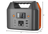 EnginStar Portable Power Station 150W 155Wh Solar Generator 110V 42000mAh Portable Power Bank w/AC Outlet, 6 Outputs External Battery Backup LED Light for Outdoor Camping