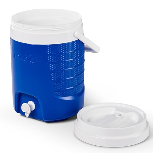 Igloo 2 Gallon Portable Sports Cooler Water Beverage Dispenser, Insulated Cooler Dispenser, Majestic Blue