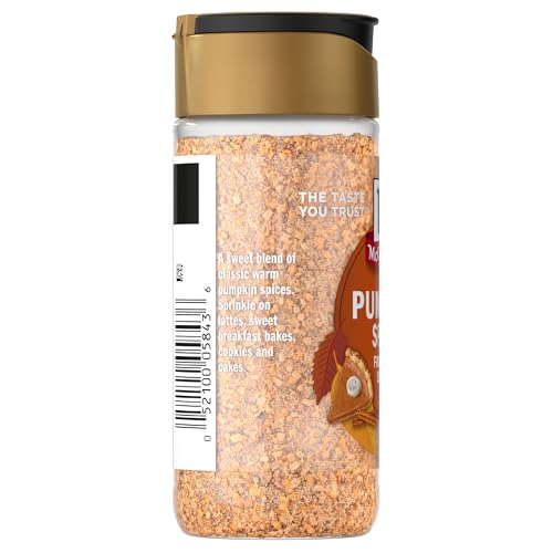 McCormick Finishing Sugar, Pumpkin Spice, Limited Edition, Sweet Blend of Warm Pumpkin Spices, The Perfect Finish for Cookies, Muffins, Pancakes, Bread, and More, 3.66 oz