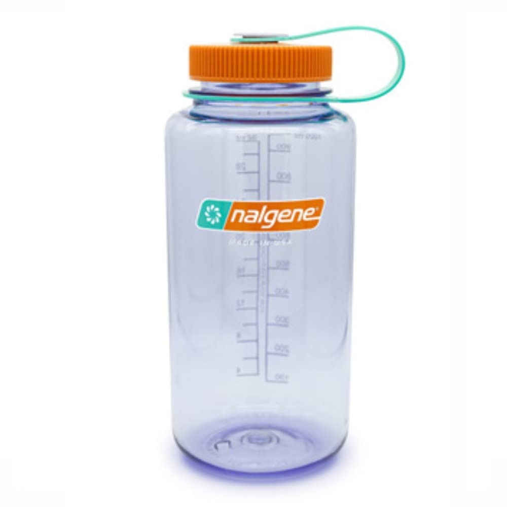 Nalgene Sustain Tritan BPA-Free Water Bottle Made with Material Derived from 50% Plastic Waste, 32 OZ, Wide Mouth, Aubergine