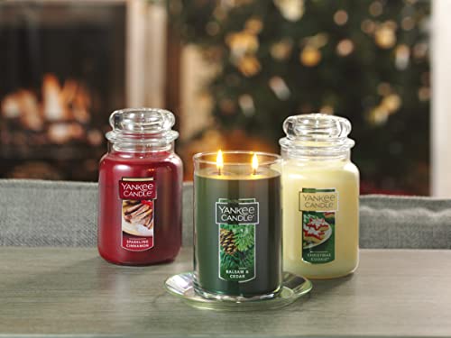 Yankee Candle Balsam & Cedar Scented, Classic Large 22oz Dual-Wick Tumbler Candle, Over 75 Hours Burn Time, Ideal for Holiday Season & Gifting