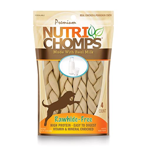 NutriChomps Dog Chews 5-inch Twists, Easy to Digest, Rawhide-Free Dog Treats, Real Peanut Butter Flavor & Real Chicken Flavor (NT112V) - 10 Count (Pack of 2)