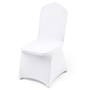 VEVOR 100 Pcs White Chair Covers Polyester Spandex Chair Cover Stretch Slipcovers for Wedding Party Dining Banquet Flat-Front Chair Covers