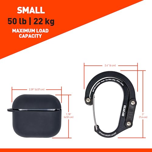 GEAR AID HEROCLIP Carabiner Clip and Hook (Small) for Purse, Stroller, and Backpack, Stealth Black
