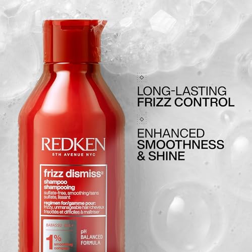 Redken Frizz Dismiss Shampoo | For Frizzy Hair | Smooths Hair & Manages Frizz | Sulfate Free | 33.8 Fl Oz