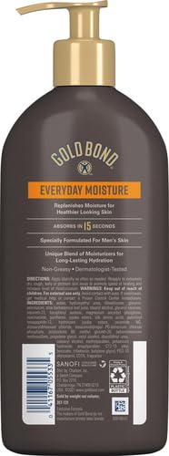 Gold Bond Ultimate Men's Essentials Hydrating Lotion, 14.5 oz., Everyday Moisture for Dry Skin
