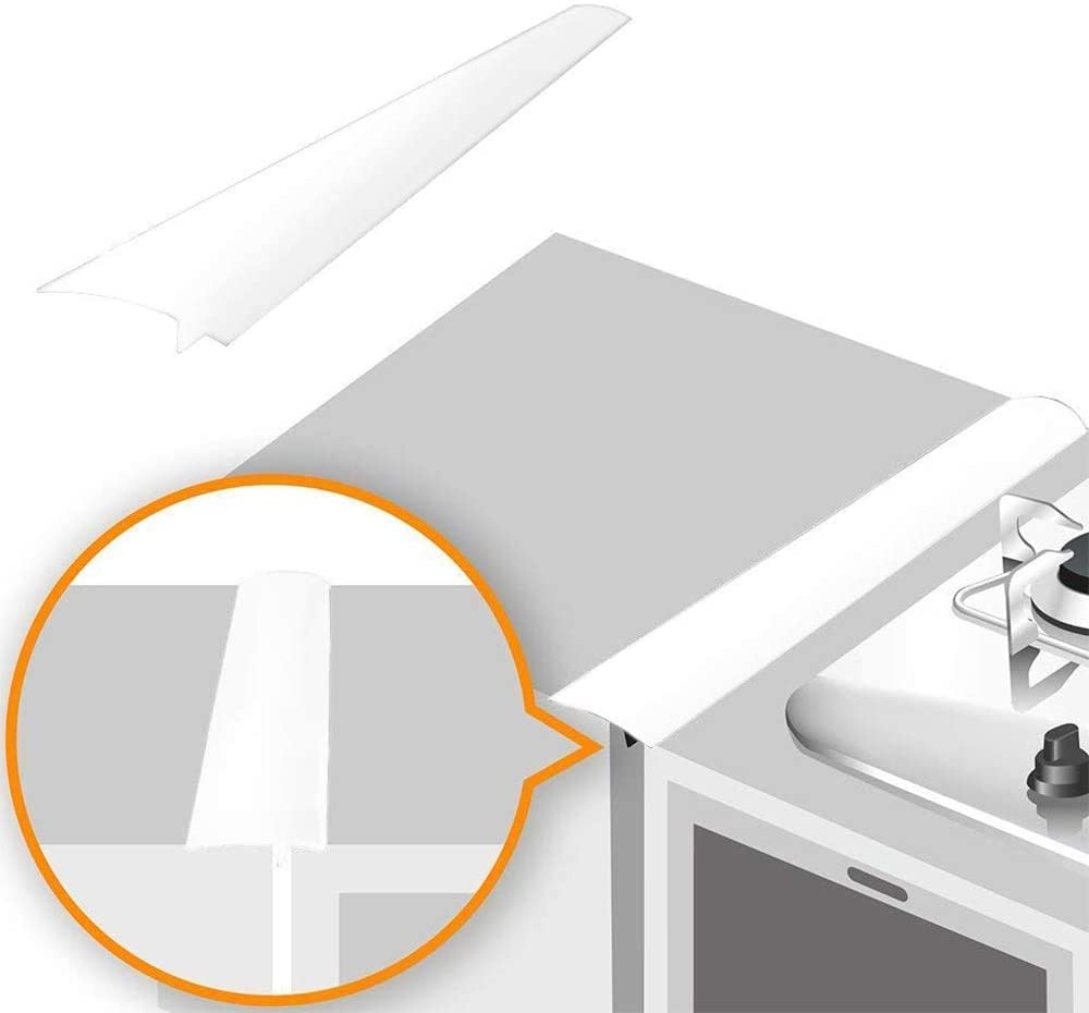 Lindas Essentials Silicone Stove Gap Covers (2 Pack), Heat Resistant Oven Gap Filler Seals Gaps Between Stovetop and Counter, Easy to Clean Stove Gap Guard (21 Inches, Black)