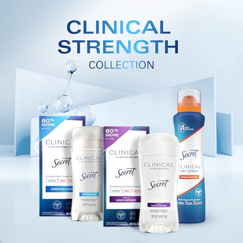 Secret Clinical Strength Antiperspirant Deodorant for Women, Stress Response, 3X Stress Protection, 72hr Sweat & Odor Protection, PH Balancing Minerals, Soft Solid, 1.6 oz (Pack of 3)